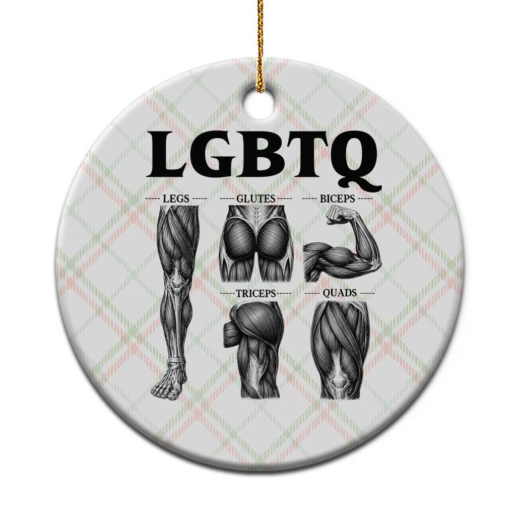 LGBTQ Acronym Funny Fitness Gym Muscle Graphic Ceramic Ornament Legs Glutes Biceps Triceps Quads