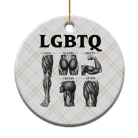 LGBTQ Acronym Funny Fitness Gym Muscle Graphic Ceramic Ornament Legs Glutes Biceps Triceps Quads