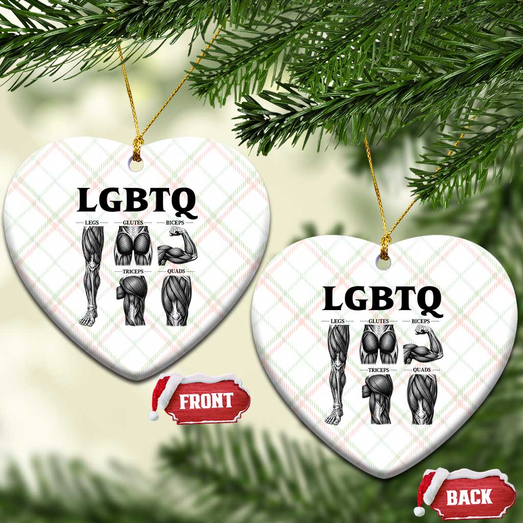 LGBTQ Acronym Funny Fitness Gym Muscle Graphic Ceramic Ornament Legs Glutes Biceps Triceps Quads