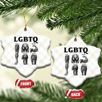 LGBTQ Acronym Funny Fitness Gym Muscle Graphic Ceramic Ornament Legs Glutes Biceps Triceps Quads
