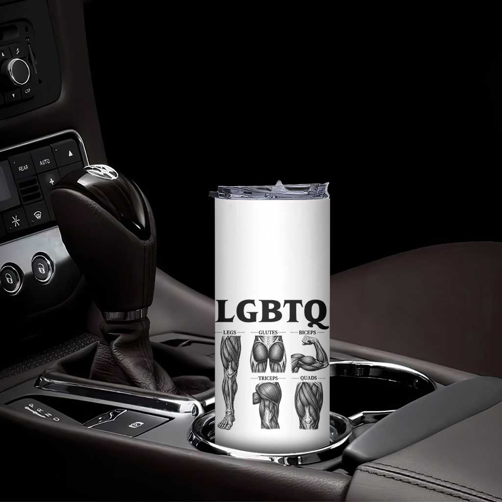LGBTQ Acronym Funny Fitness Gym Muscle Graphic Skinny Tumbler Legs Glutes Biceps Triceps Quads