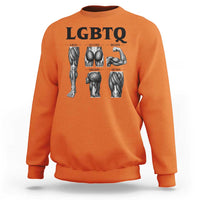 LGBTQ Acronym Funny Fitness Gym Muscle Graphic Sweatshirt Legs Glutes Biceps Triceps Quads