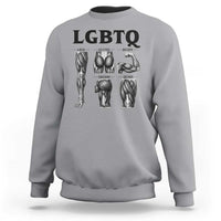 LGBTQ Acronym Funny Fitness Gym Muscle Graphic Sweatshirt Legs Glutes Biceps Triceps Quads