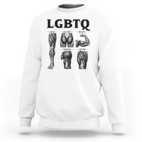 LGBTQ Acronym Funny Fitness Gym Muscle Graphic Sweatshirt Legs Glutes Biceps Triceps Quads