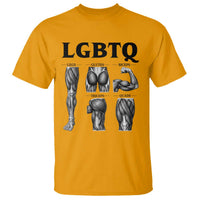 LGBTQ Acronym Funny Fitness Gym Muscle Graphic T Shirt Legs Glutes Biceps Triceps Quads