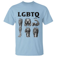 LGBTQ Acronym Funny Fitness Gym Muscle Graphic T Shirt Legs Glutes Biceps Triceps Quads