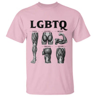 LGBTQ Acronym Funny Fitness Gym Muscle Graphic T Shirt Legs Glutes Biceps Triceps Quads