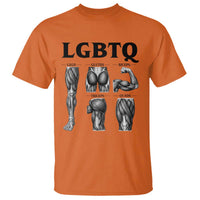 LGBTQ Acronym Funny Fitness Gym Muscle Graphic T Shirt Legs Glutes Biceps Triceps Quads
