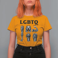 LGBTQ Acronym Funny Fitness Gym Muscle Graphic T Shirt For Women Legs Glutes Biceps Triceps Quads