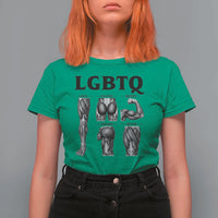 LGBTQ Acronym Funny Fitness Gym Muscle Graphic T Shirt For Women Legs Glutes Biceps Triceps Quads
