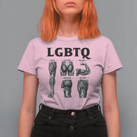 LGBTQ Acronym Funny Fitness Gym Muscle Graphic T Shirt For Women Legs Glutes Biceps Triceps Quads