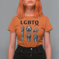 LGBTQ Acronym Funny Fitness Gym Muscle Graphic T Shirt For Women Legs Glutes Biceps Triceps Quads