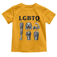 LGBTQ Acronym Funny Fitness Gym Muscle Graphic Toddler T Shirt Legs Glutes Biceps Triceps Quads