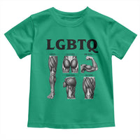 LGBTQ Acronym Funny Fitness Gym Muscle Graphic Toddler T Shirt Legs Glutes Biceps Triceps Quads