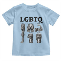 LGBTQ Acronym Funny Fitness Gym Muscle Graphic Toddler T Shirt Legs Glutes Biceps Triceps Quads