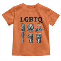 LGBTQ Acronym Funny Fitness Gym Muscle Graphic Toddler T Shirt Legs Glutes Biceps Triceps Quads