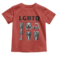 LGBTQ Acronym Funny Fitness Gym Muscle Graphic Toddler T Shirt Legs Glutes Biceps Triceps Quads