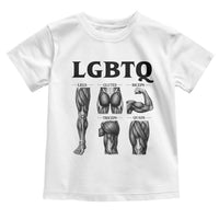 LGBTQ Acronym Funny Fitness Gym Muscle Graphic Toddler T Shirt Legs Glutes Biceps Triceps Quads