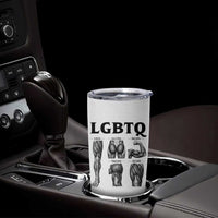 LGBTQ Acronym Funny Fitness Gym Muscle Graphic Tumbler Cup Legs Glutes Biceps Triceps Quads