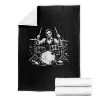 Vintage Abraham Lincoln Playing Drums Graphic Throw Blanket Abe Musician Patriotic Rockstar Drummer President