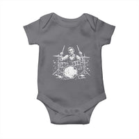 Vintage Abraham Lincoln Playing Drums Graphic Baby Onesie Abe Musician Patriotic Rockstar Drummer President