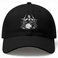 Vintage Abraham Lincoln Playing Drums Graphic Baseball Cap Abe Musician Patriotic Rockstar Drummer President