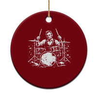 Vintage Abraham Lincoln Playing Drums Graphic Ceramic Ornament Abe Musician Patriotic Rockstar Drummer President
