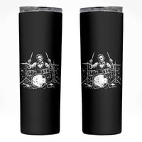 Vintage Abraham Lincoln Playing Drums Graphic Skinny Tumbler Abe Musician Patriotic Rockstar Drummer President