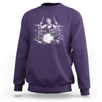 Vintage Abraham Lincoln Playing Drums Graphic Sweatshirt Abe Musician Patriotic Rockstar Drummer President