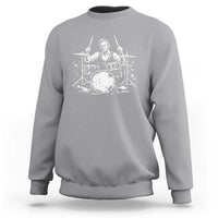 Vintage Abraham Lincoln Playing Drums Graphic Sweatshirt Abe Musician Patriotic Rockstar Drummer President