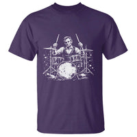 Vintage Abraham Lincoln Playing Drums Graphic T Shirt Abe Musician Patriotic Rockstar Drummer President