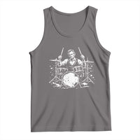 Vintage Abraham Lincoln Playing Drums Graphic Tank Top Abe Musician Patriotic Rockstar Drummer President