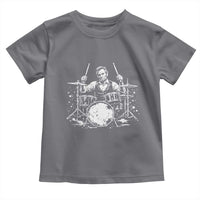 Vintage Abraham Lincoln Playing Drums Graphic Toddler T Shirt Abe Musician Patriotic Rockstar Drummer President