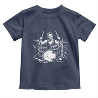 Vintage Abraham Lincoln Playing Drums Graphic Toddler T Shirt Abe Musician Patriotic Rockstar Drummer President