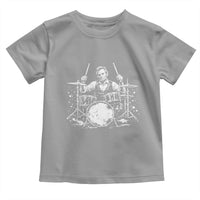 Vintage Abraham Lincoln Playing Drums Graphic Toddler T Shirt Abe Musician Patriotic Rockstar Drummer President