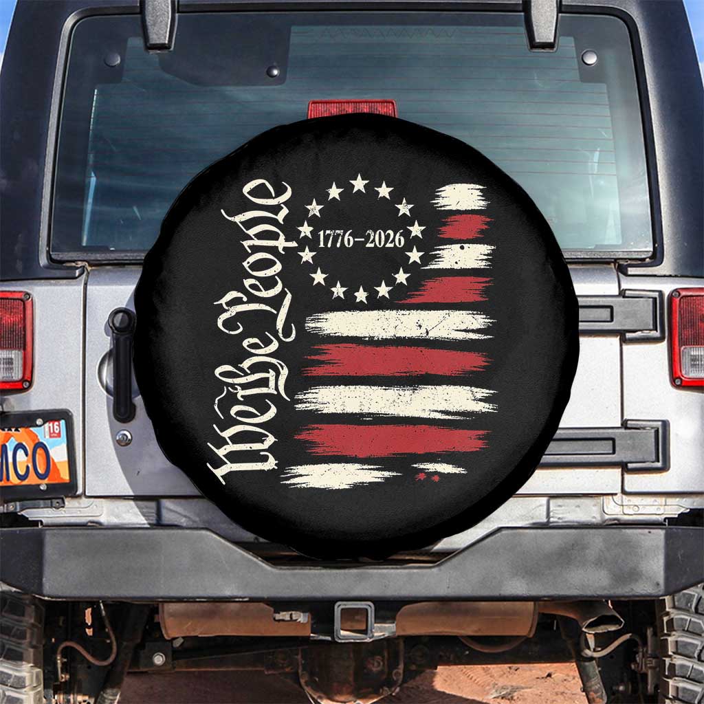 250 Years of Liberty 1776-2026 We The People Spare Tire Cover Distressed American Flag Patriotic Semiquincentennial 250th Anniversary