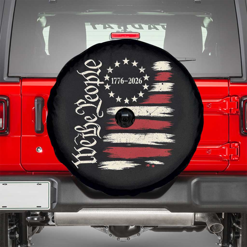 250 Years of Liberty 1776-2026 We The People Spare Tire Cover Distressed American Flag Patriotic Semiquincentennial 250th Anniversary