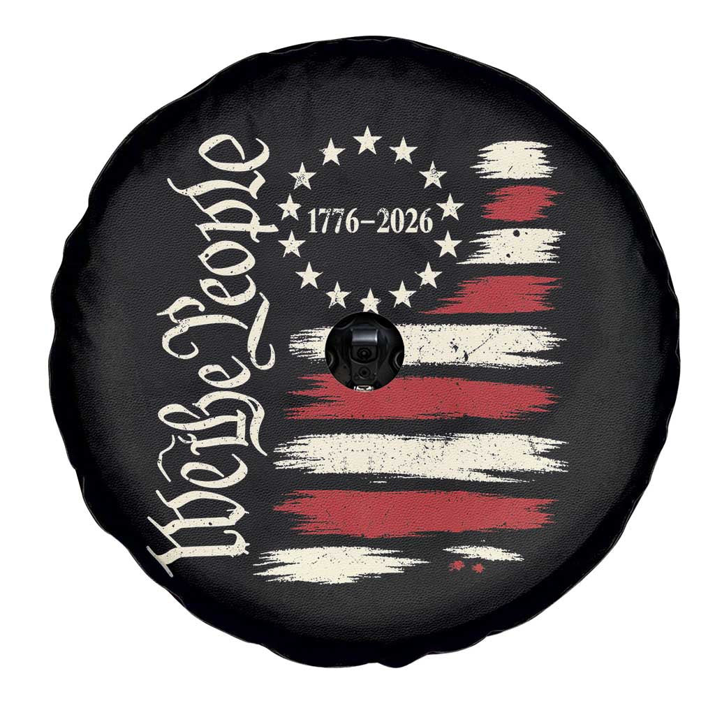 250 Years of Liberty 1776-2026 We The People Spare Tire Cover Distressed American Flag Patriotic Semiquincentennial 250th Anniversary