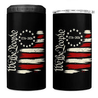 250 Years of Liberty 1776-2026 We The People 4 in 1 Can Cooler Tumbler Distressed American Flag Patriotic Semiquincentennial 250th Anniversary