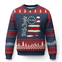 250 Years of Liberty 1776-2026 We The People Ugly Christmas Sweater Distressed American Flag Patriotic Semiquincentennial 250th Anniversary