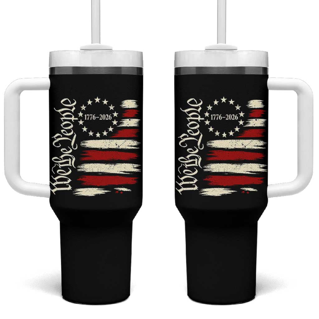 250 Years of Liberty 1776-2026 We The People Tumbler With Handle Distressed American Flag Patriotic Semiquincentennial 250th Anniversary