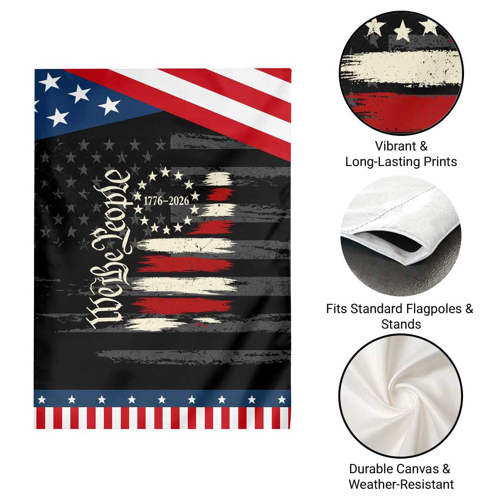 250 Years of Liberty 1776-2026 We The People Patriotic Garden Flag Distressed American Flag Patriotic Semiquincentennial 250th Anniversary
