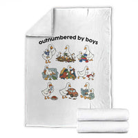 Outnumbered By Boys Funny Goose Mom Life Throw Blanket Chaos Coordinator Motherhood Mothers Day Gag Gift