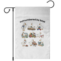 Outnumbered By Boys Funny Goose Mom Life Garden Flag Chaos Coordinator Motherhood Mothers Day Gag Gift