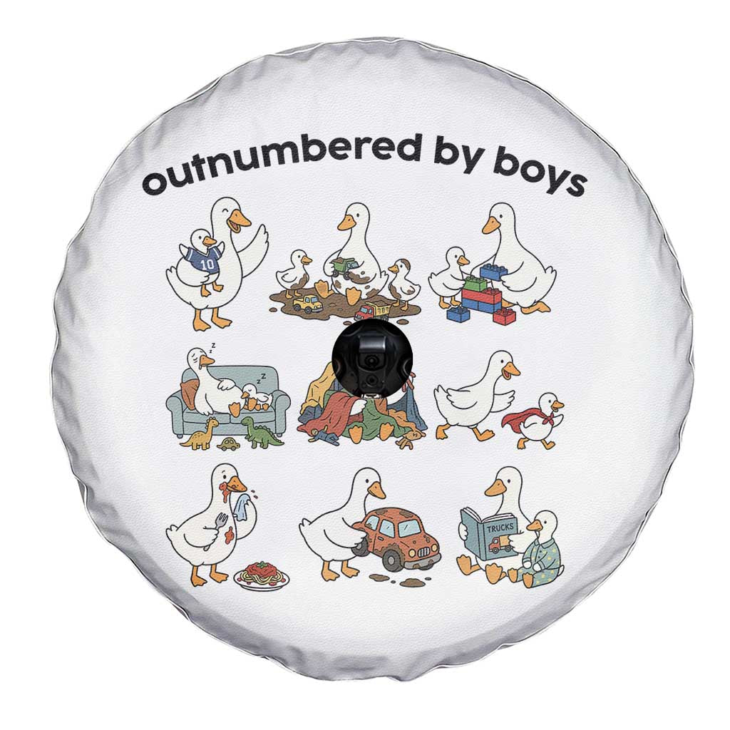 Outnumbered By Boys Funny Goose Mom Life Spare Tire Cover Chaos Coordinator Motherhood Mothers Day Gag Gift