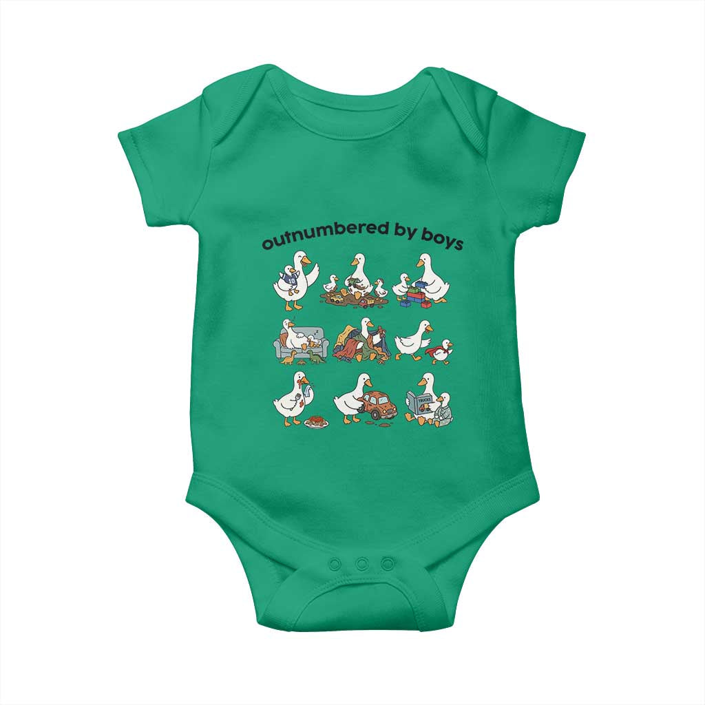 Outnumbered By Boys Funny Goose Mom Life Baby Onesie Chaos Coordinator Motherhood Mothers Day Gag Gift