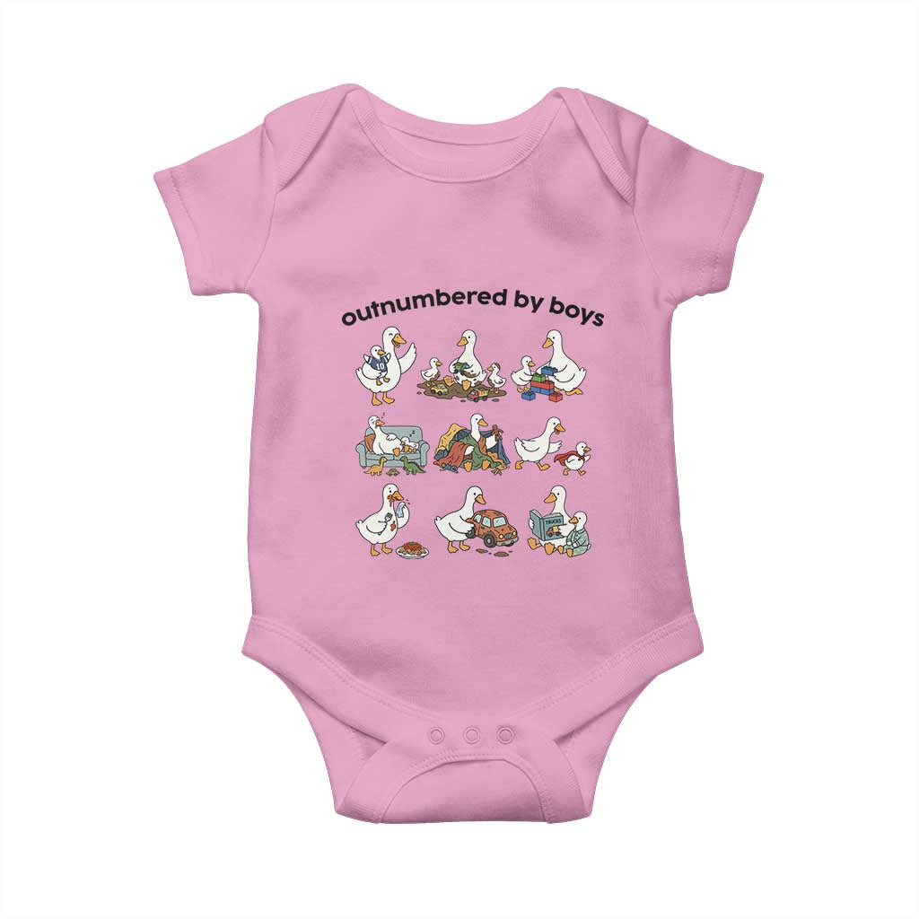 Outnumbered By Boys Funny Goose Mom Life Baby Onesie Chaos Coordinator Motherhood Mothers Day Gag Gift