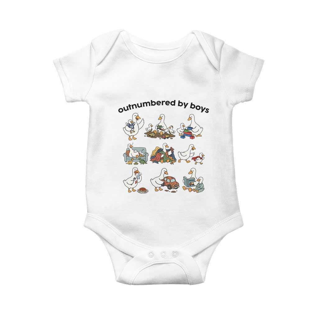 Outnumbered By Boys Funny Goose Mom Life Baby Onesie Chaos Coordinator Motherhood Mothers Day Gag Gift