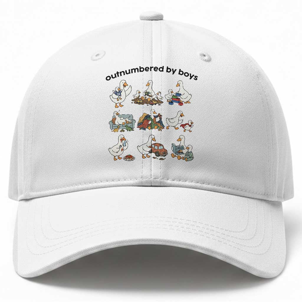 Outnumbered By Boys Funny Goose Mom Life Baseball Cap Chaos Coordinator Motherhood Mothers Day Gag Gift