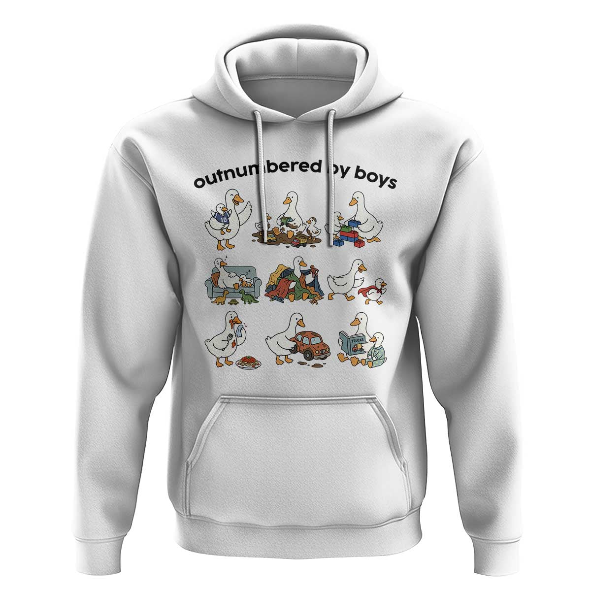 Outnumbered By Boys Funny Goose Mom Life Hoodie Chaos Coordinator Motherhood Mothers Day Gag Gift